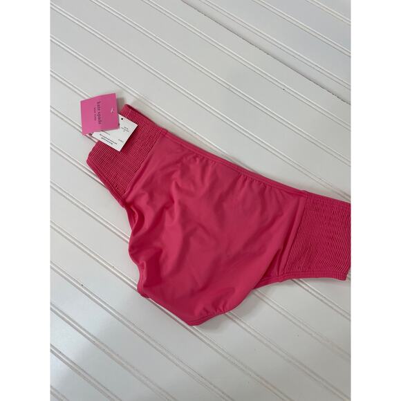 NWT Kate Spade Solids Pink Cloud Smocked Bikini Bottom Swim Size XL - Picture 4 of 8